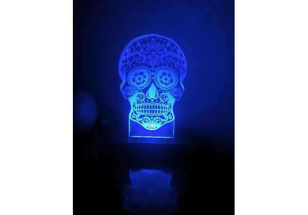 Luminaria de caveira catrina cor Azul - Leia o anuncio