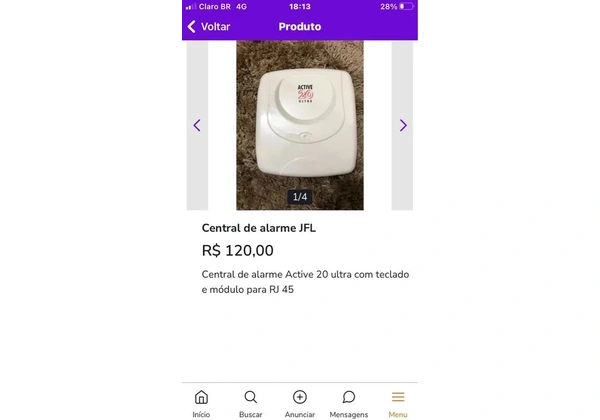 Central de alarme JFL