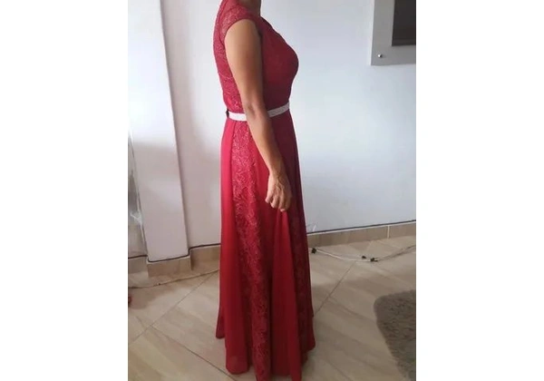 Vestido Longo Vinho.
