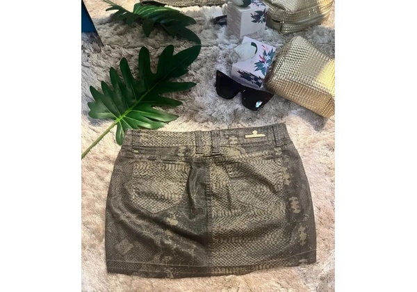 Saia Mini- Saia Animal Print Veste P/M Marca Handara
