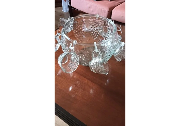 Poncheira de vidro vintage