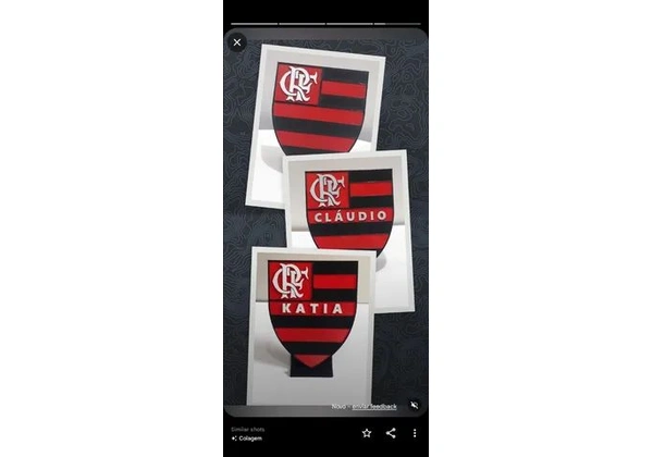 Decoração Escudo do Flamengo com nome