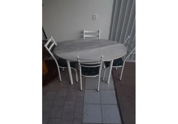 CONJ. MESA TUBOLAR, NOVO, LEIAM:
