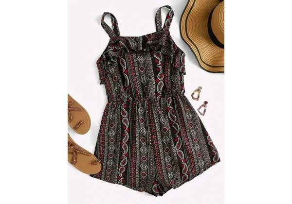 Macaquinho estampado de viscose NOVO