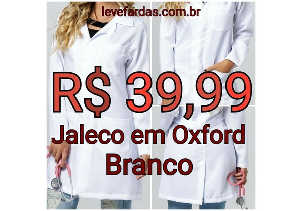 Jaleco de Oxford - Manga Longa - Saúde / Beleza