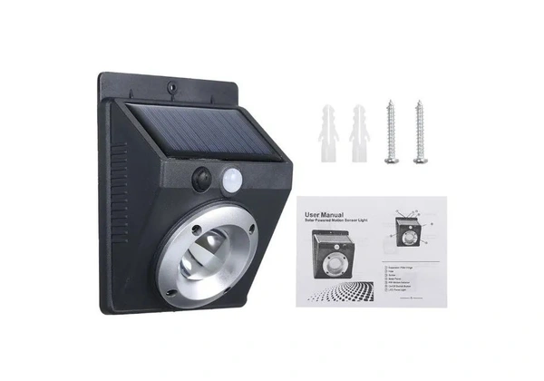 Luminária Solar de Parede Luz Led Com Sensor De Presença Automático - 402