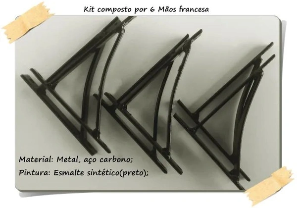 Kit 6 Mãos Francesas 10cm Stylu'S