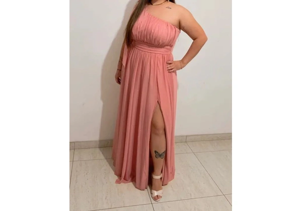 Vestido longo rosa para festa