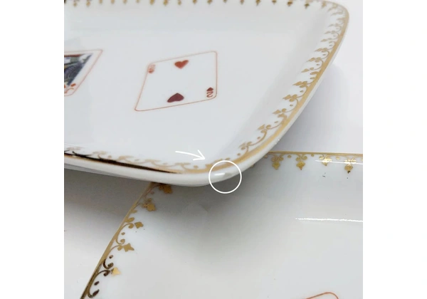 Conjunto de 7 peças para servir - Rocambole - Porcelana Real - Cartas de Baralho