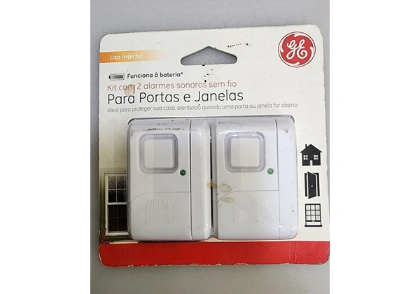 Kit c/ 2 Alarmes Sonoros S/ Fio para portas e Janelas GE