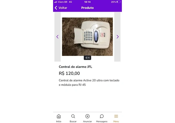 Central de alarme JFL