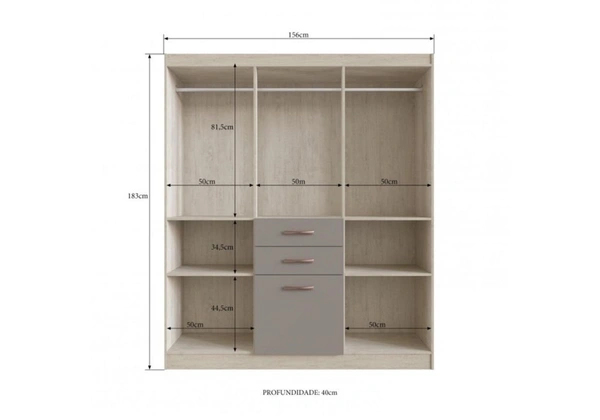 Guarda roupa casal 6 portas cancun - novo - frete grátis