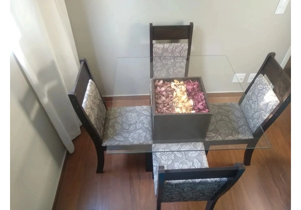 Mesa de jantar tampa de vidro