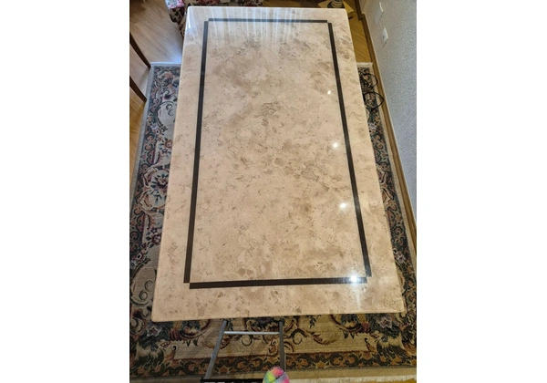 Mesa toda em marmore travertino