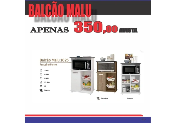 Balcão Malu 1825 - Fruteira/Forno
