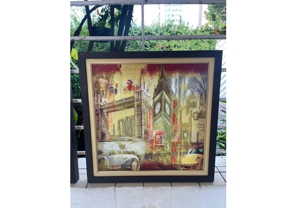 Conjunto 2 Quadros Paris e Londres 47x47cm