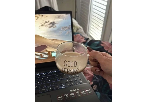 Xícara em vidro borossilicato com frase 400ml