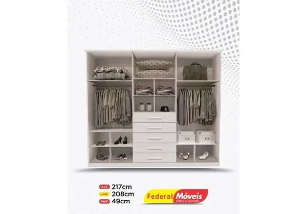 Guarda Roupa 100% MDF 6 Portas 5 Gavetas c/ Espelho Direto da Fabrica Fazemos Entrega