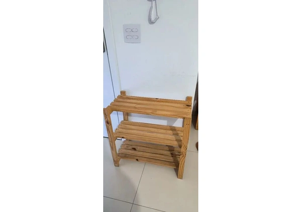 Estante arara e sapateira de pinus
