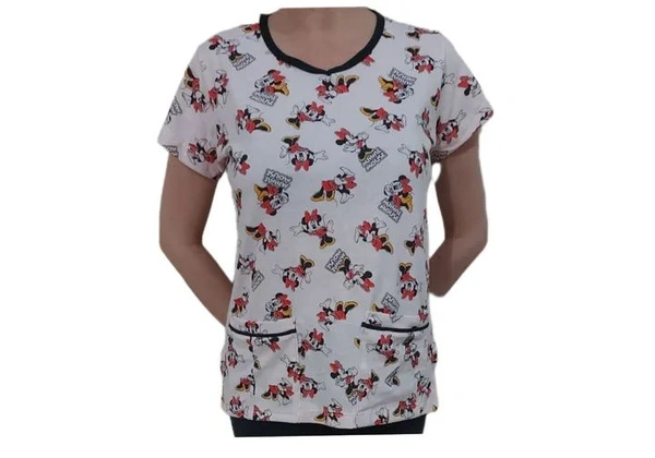 Camisa Básica Estampada Minnie Rosa - Algodão