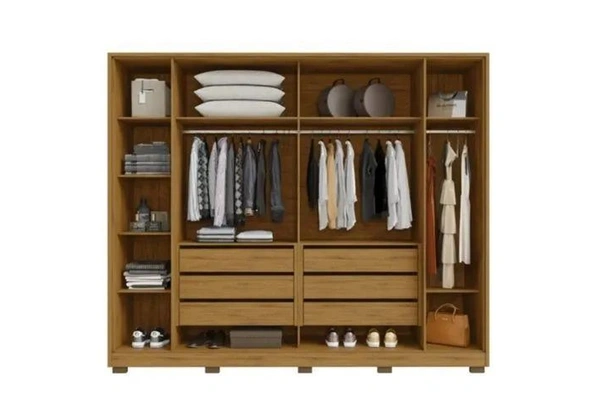 guarda roupa de casal 2, 40 com portas refleta champanhe
