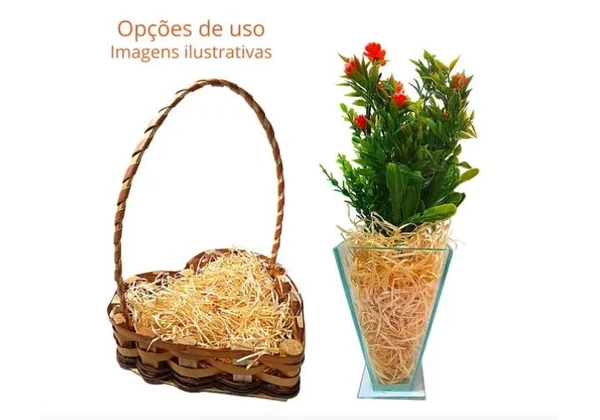 Palha fina natural para decoração - 2 pacotes