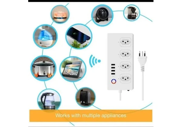 Régua Extensão tomada usb wifi Tuya Alexa Google filtro