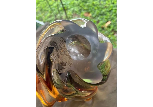 Vaso Floreira Murano Cor Âmbar