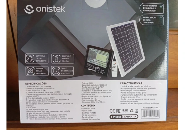 Refletor de led luz branca 50 watts Energia solar