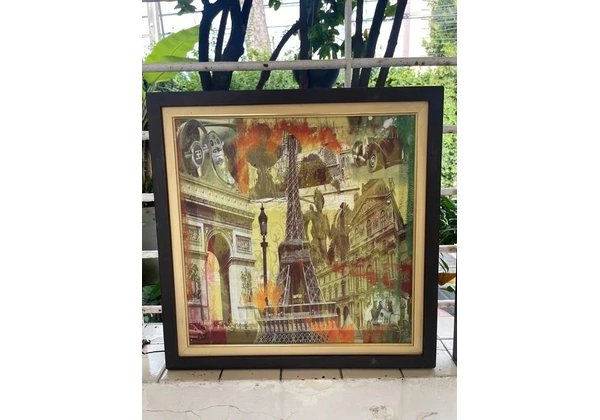 Conjunto 2 Quadros Paris e Londres 47x47cm