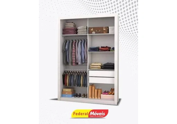 Guarda Roupa 2 Portas c/ Espelho 2 Gavetas Direto da Fabrica Promoção