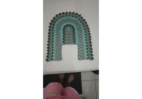 Conjunto de tapetes de crochê para banheiro