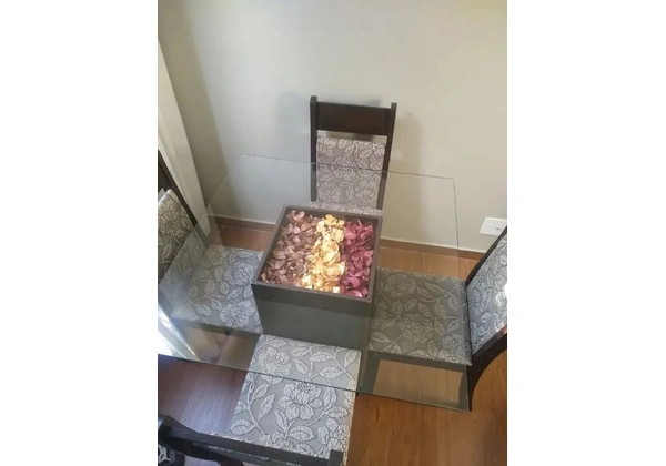 Mesa de jantar tampa de vidro