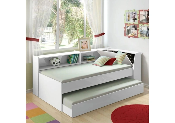 Cama Solteiro Bicama Com Estante