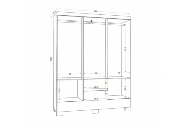 Guarda Roupa Casal 6 Portas 2 Gavetas com Pés Super Lindo Fazemos Entrega