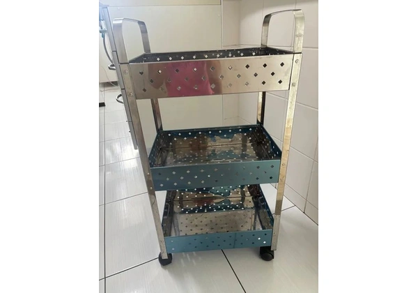 Carrinho organizador em inox fruteira