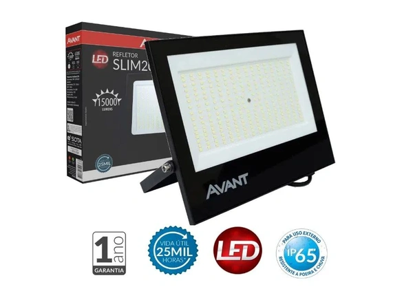 Refletor Slim Led 200W Avant Branco Frio