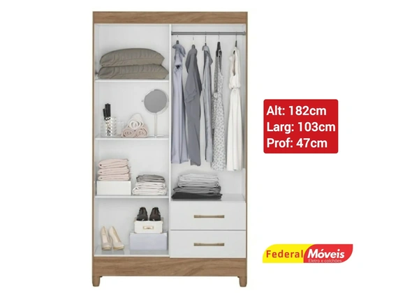 Guarda Roupa Novo 4 Portas Pronta Entrega