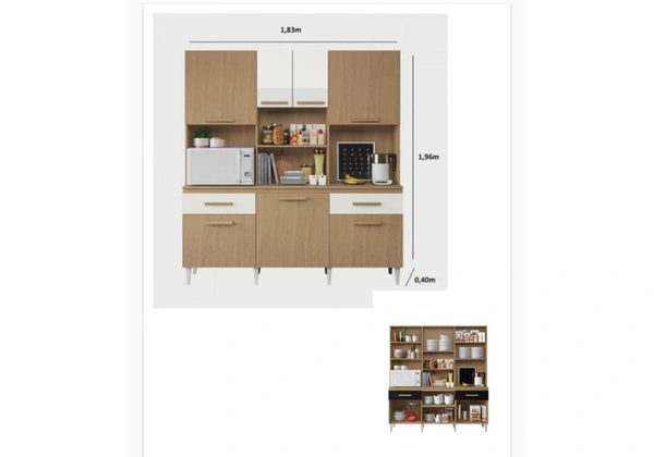 Armário de cozinha mary 7 portas - novo na caixa - frete grátis
