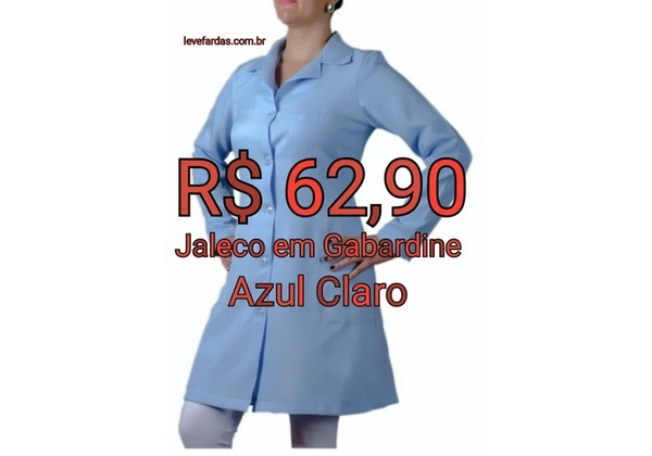 Jaleco em Gabardine - Azul Claro