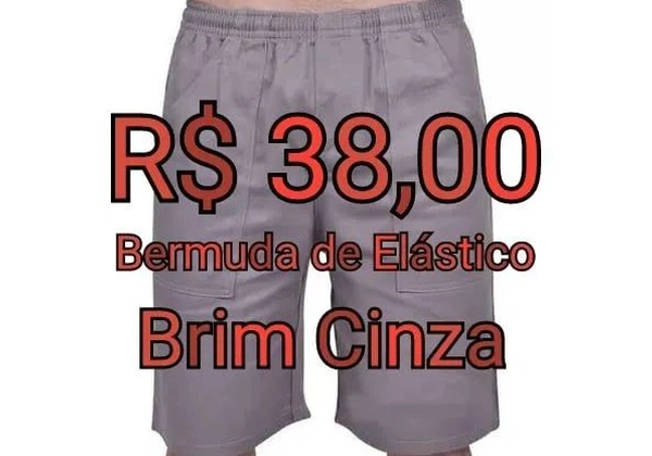 Bermuda Operacional de Brim Azul Royal