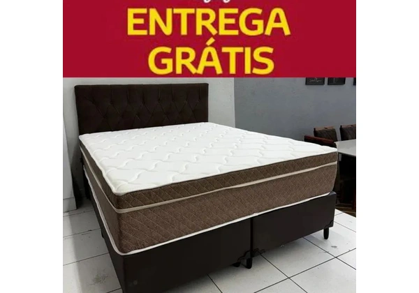 Cama Box Queen+Colcão Molas Ensacadas