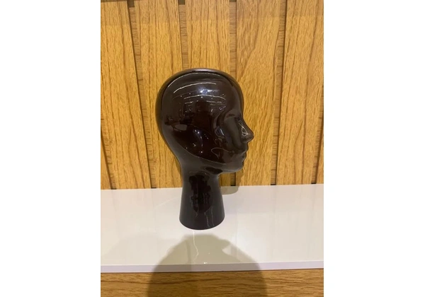 Cabeça de Maniquim Decorativa - Vidro preto