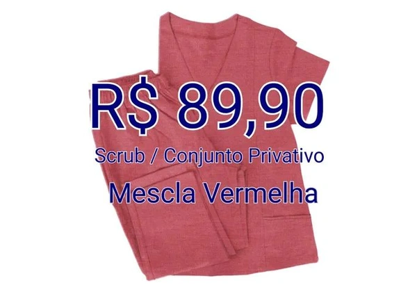 Scrub / Conjunto Privativo - Mescla Vermelha
