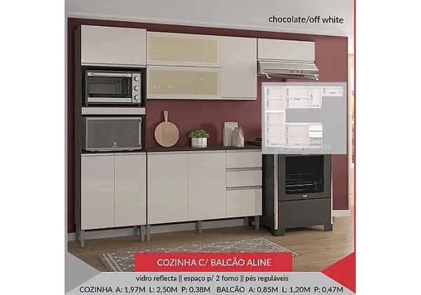 Armario de Cozinha Aline C balcao