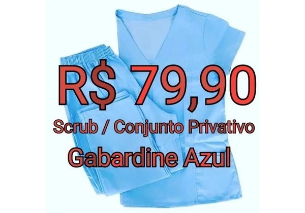 Scrub / Conjunto Privativo - Gabardine Azul
