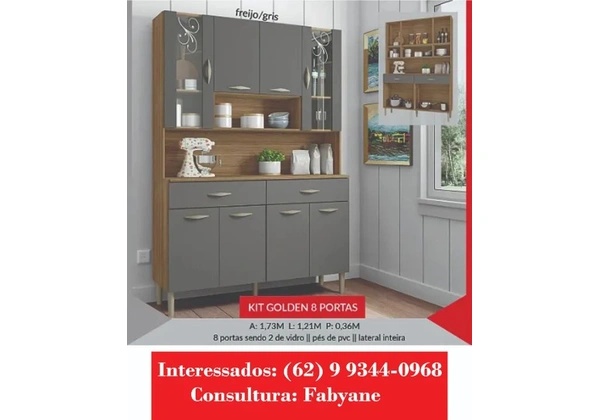 Armario de Cozinha kit golden 8 portas