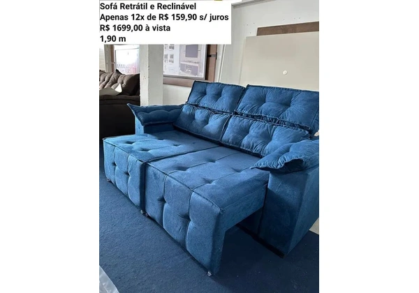 Sofá luma retrátil 1699 avista- frete grátis- várias cores