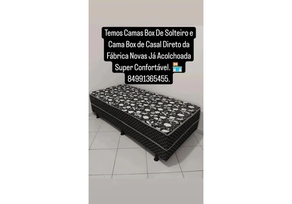 De 330$ Por 250$ Cama Box de Solteiro Já Acolchoada Super Confortável Novas.