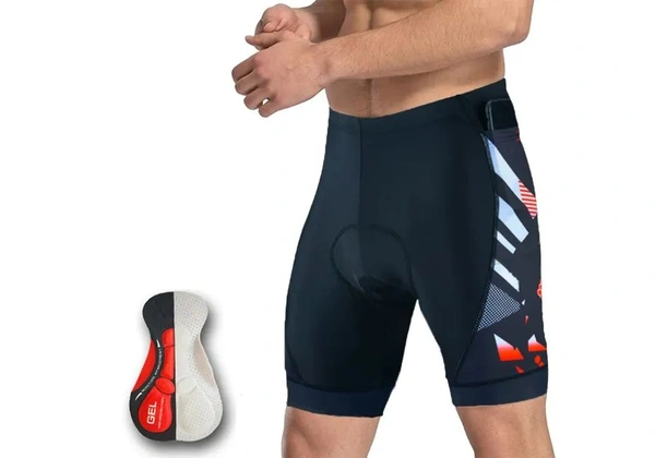 Short de ciclismo respirável masculino almofada com silicone super confortável esportivo.